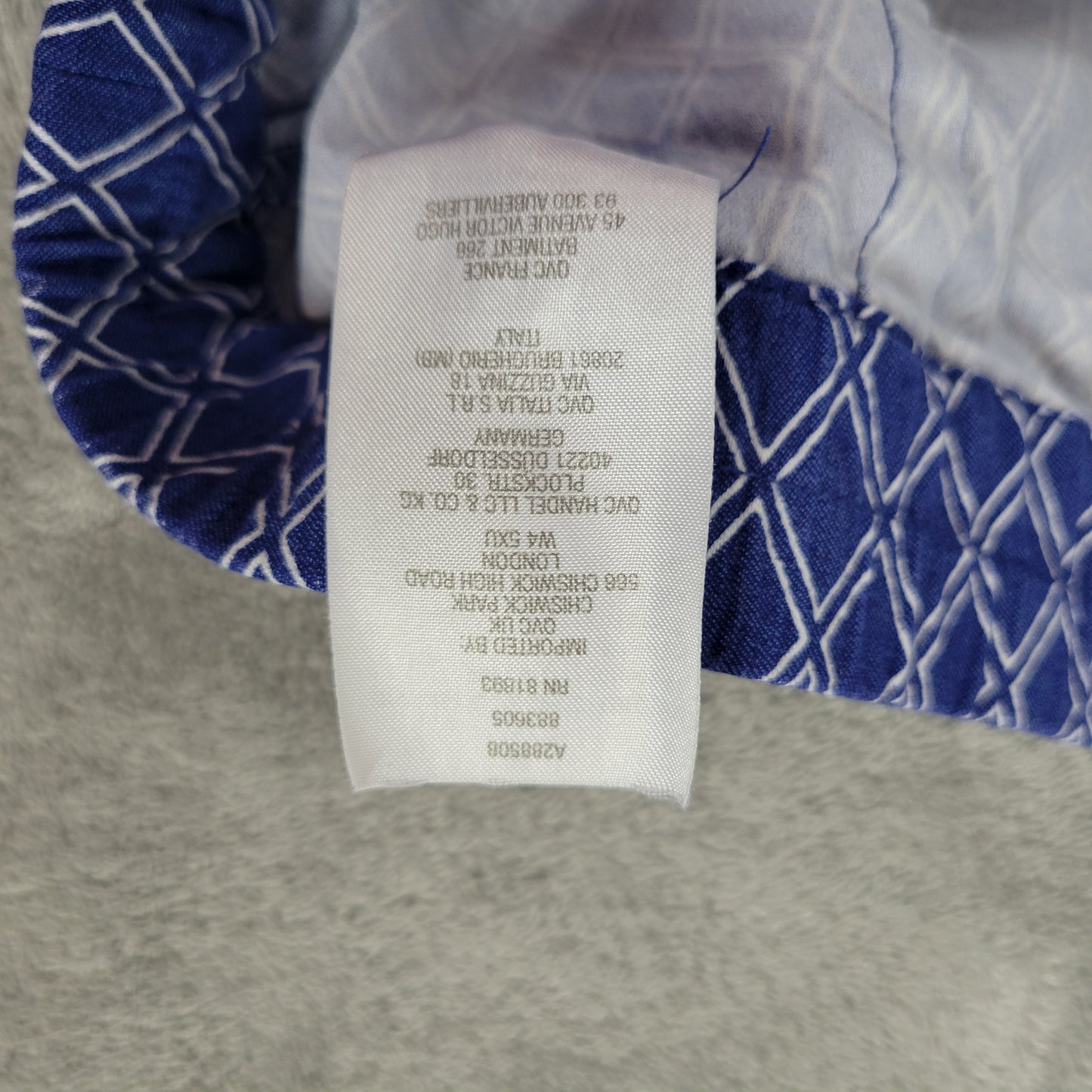Susan Graver Capri Pants 22W Blue Geometric Diamond Pull On Elastic Waist CAP3E