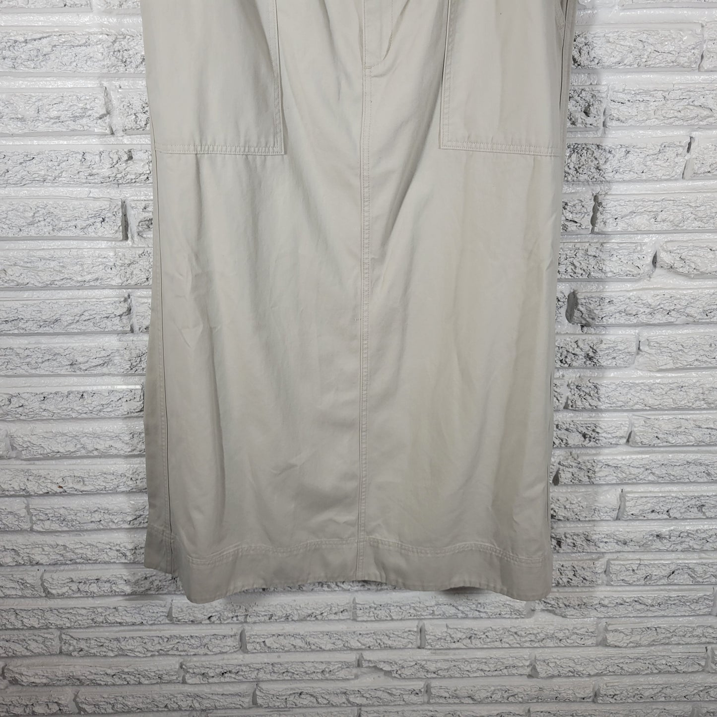 Covington Beige Denim Midi Skirt Size 18 Straight Pencil Casual Pockets WHI18E