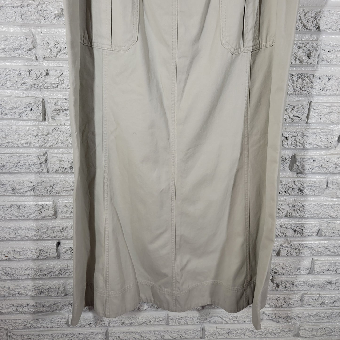 Covington Beige Denim Midi Skirt Size 18 Straight Pencil Casual Pockets WHI18E