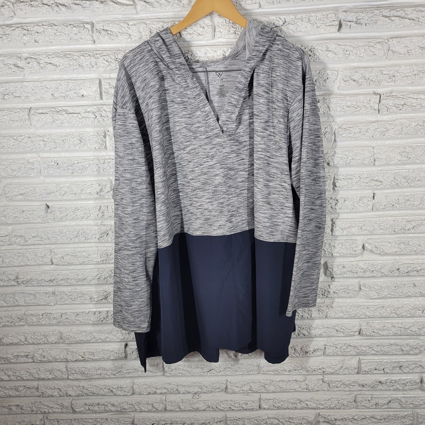 LIVI Lane Bryant Plus Size Hoodie Sweatshirt 26/28 Blue Gray Heather GRA45E