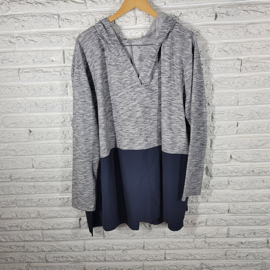 LIVI Lane Bryant Plus Size Hoodie Sweatshirt 26/28 Blue Gray Heather GRA45E