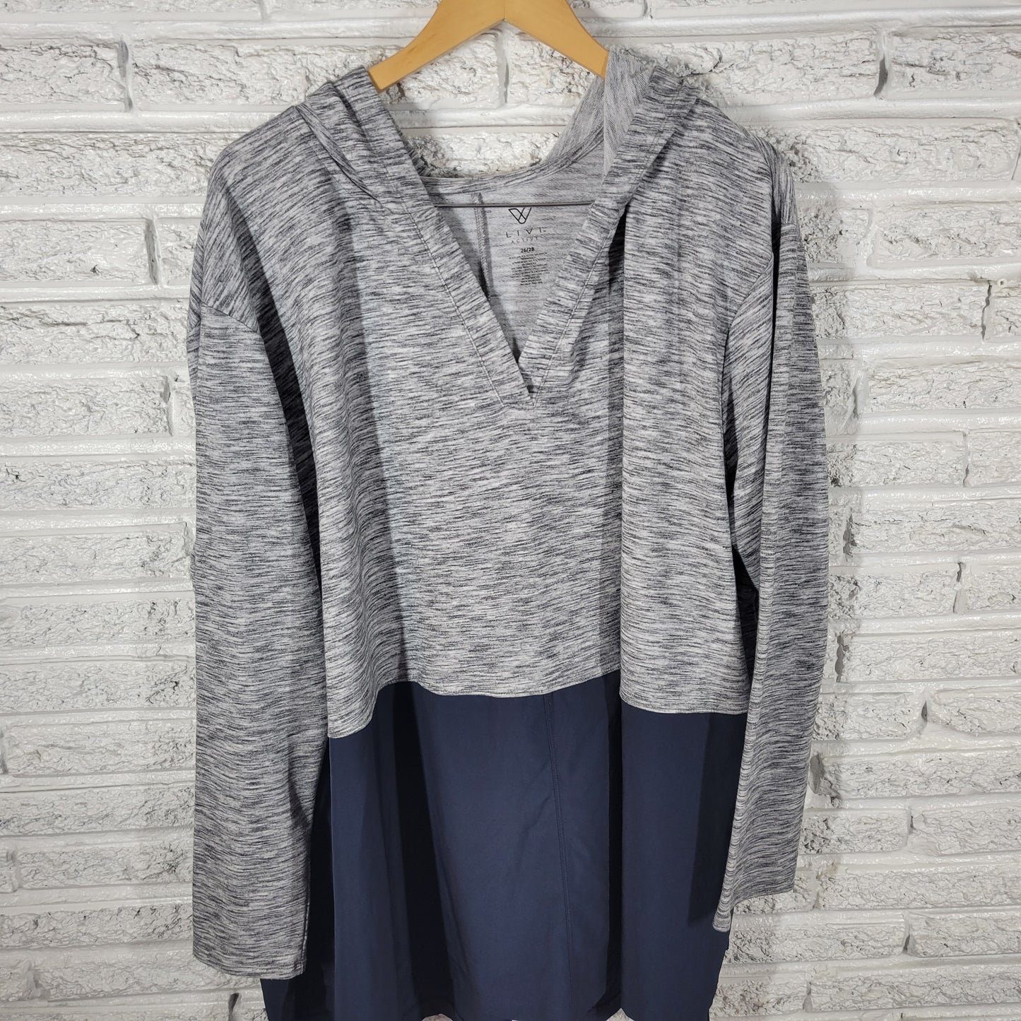 LIVI Lane Bryant Plus Size Hoodie Sweatshirt 26/28 Blue Gray Heather GRA45E