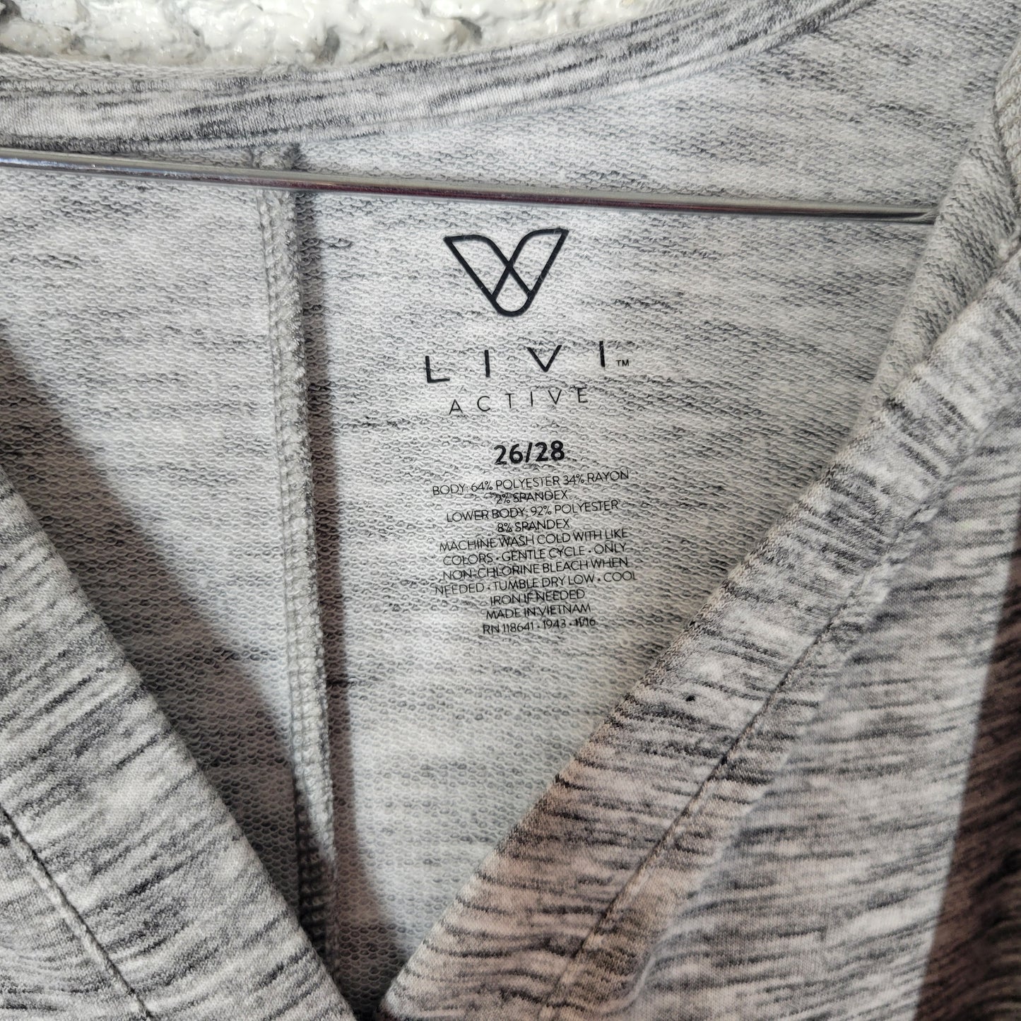 LIVI Lane Bryant Plus Size Hoodie Sweatshirt 26/28 Blue Gray Heather GRA45E