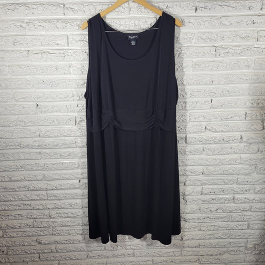 Maggie Barnes Women 4X Dress Black Sheath Tank Sleeveless Knee Length BLA182E
