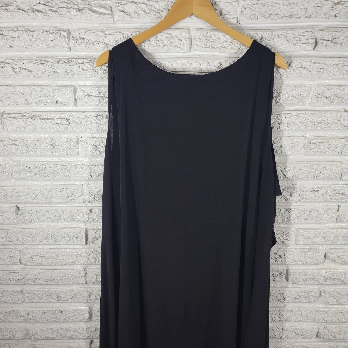 Maggie Barnes Women 4X Dress Black Sheath Tank Sleeveless Knee Length BLA182E
