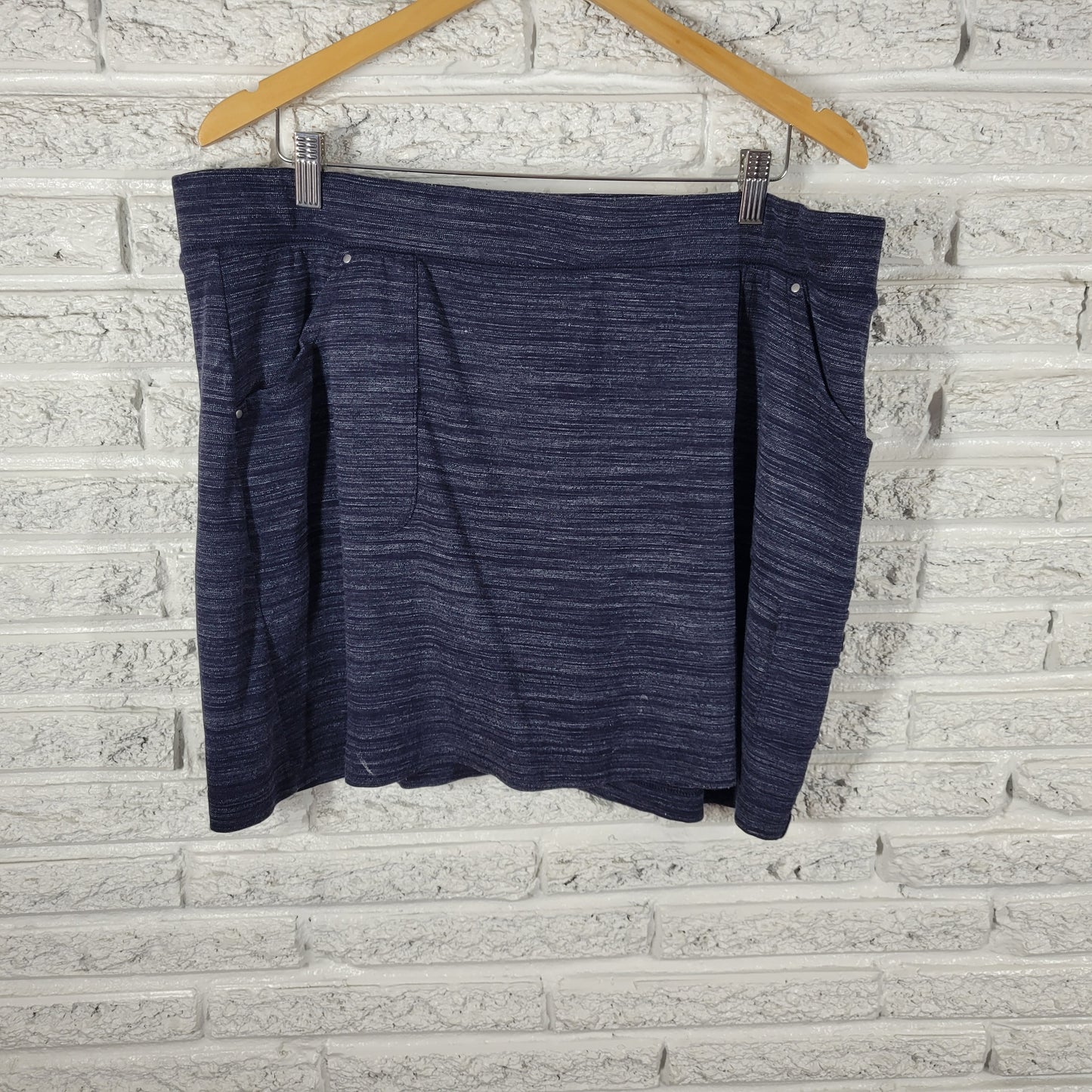 Croft & Barrow Women XXL Skort Blue Heather Pull On Elastic Waist BLU189E