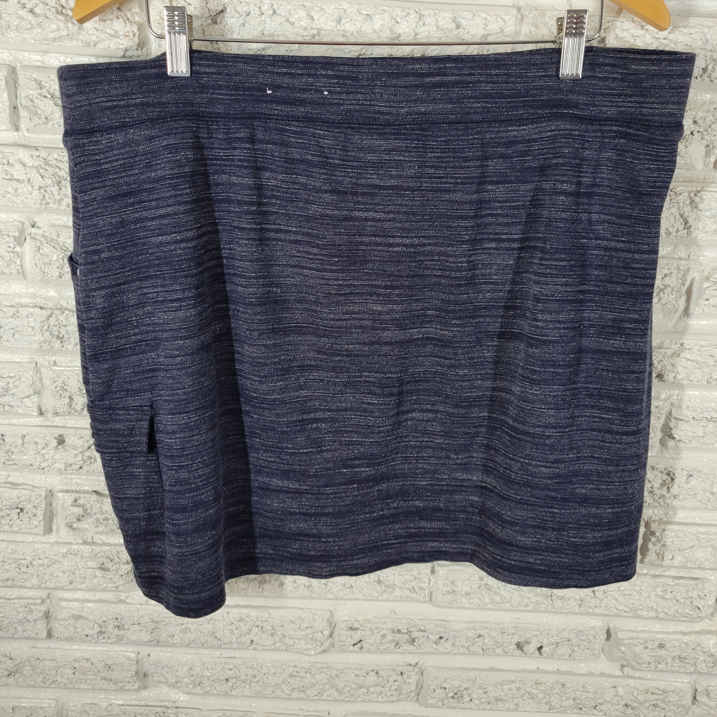 Croft & Barrow Women XXL Skort Blue Heather Pull On Elastic Waist BLU189E