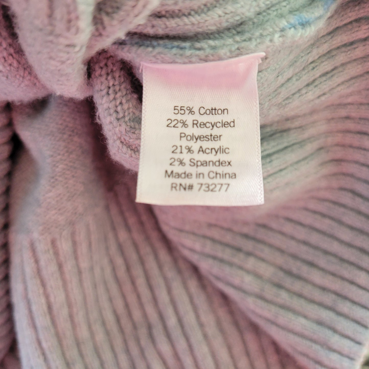Lauren Conrad Women XL Sweater Blue Floral Mock Neck Pullover Knit FLO45E