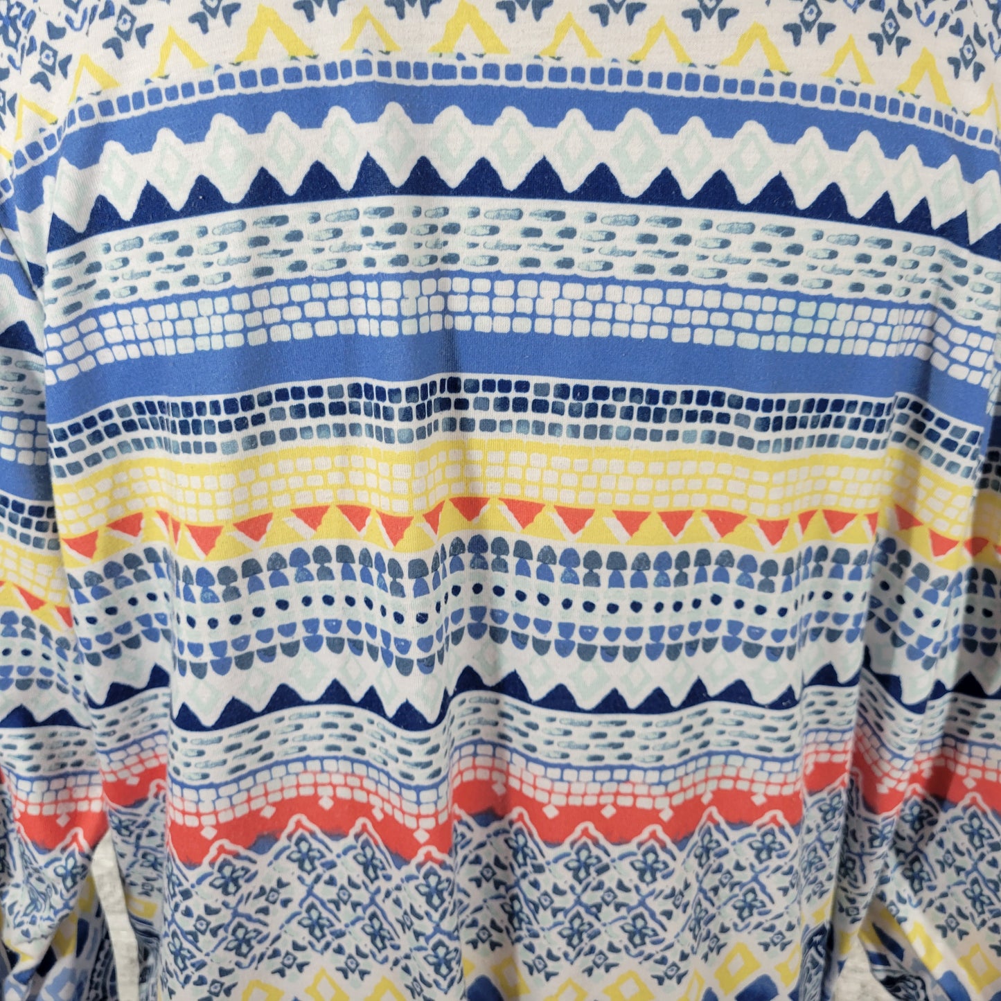 Allison Daley Women 1X Tee Shirt Multicolor Geometric Round Neck GEO97E