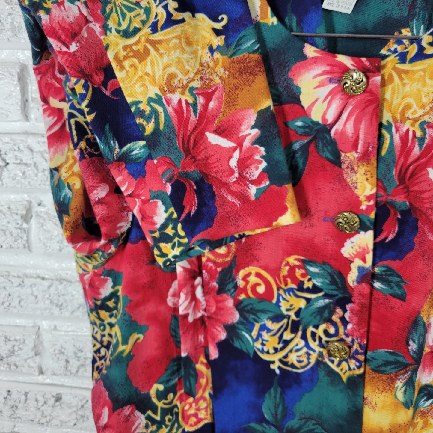 Vintage Via Sant Andrea Women 18W Tall Dress Floral Pleated Long Sleeve FLO155XE