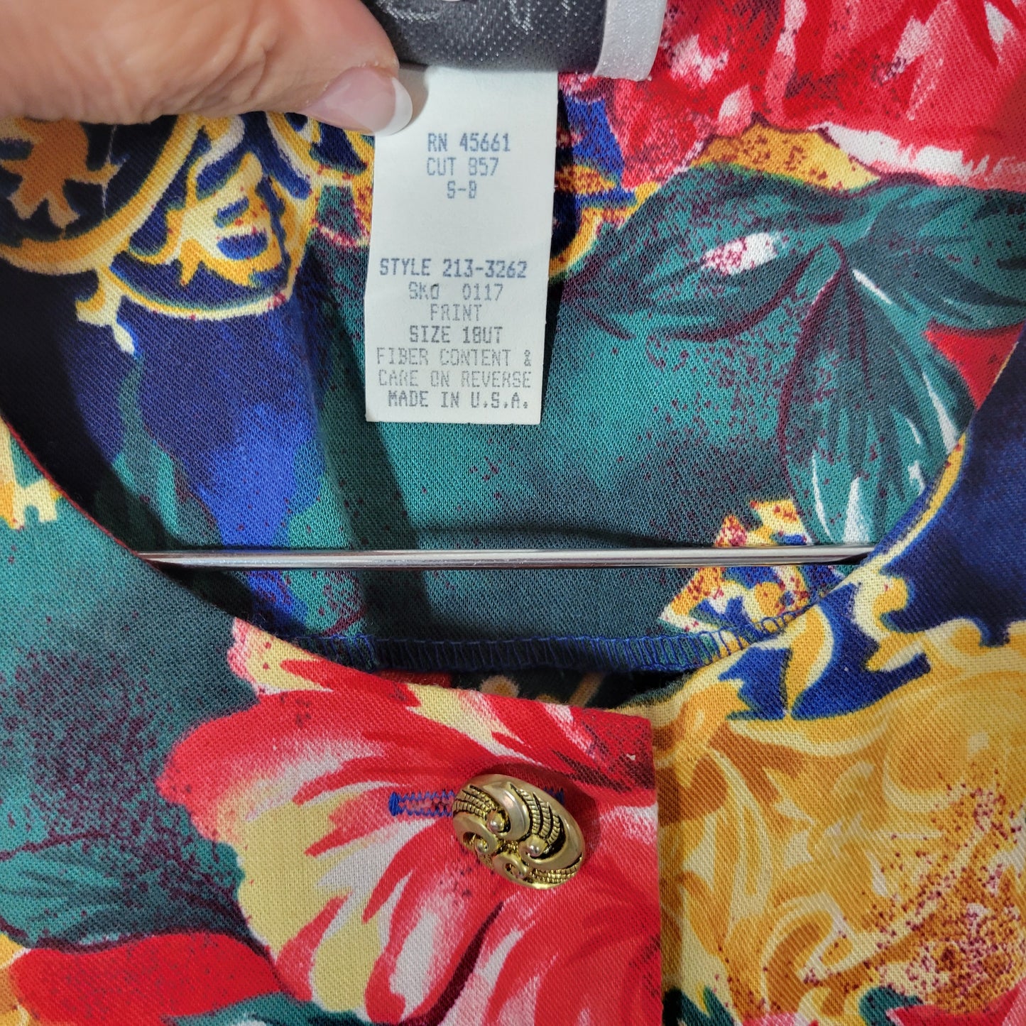 Vintage Via Sant Andrea Women 18W Tall Dress Floral Pleated Long Sleeve FLO155XE
