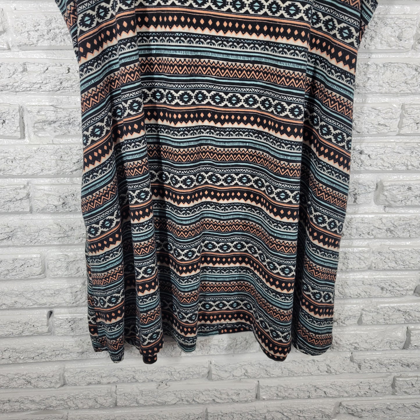 Bobbie Brooks 2X Dress Tunic Mini Pink Black Geometric Sleeveless GEO85XE