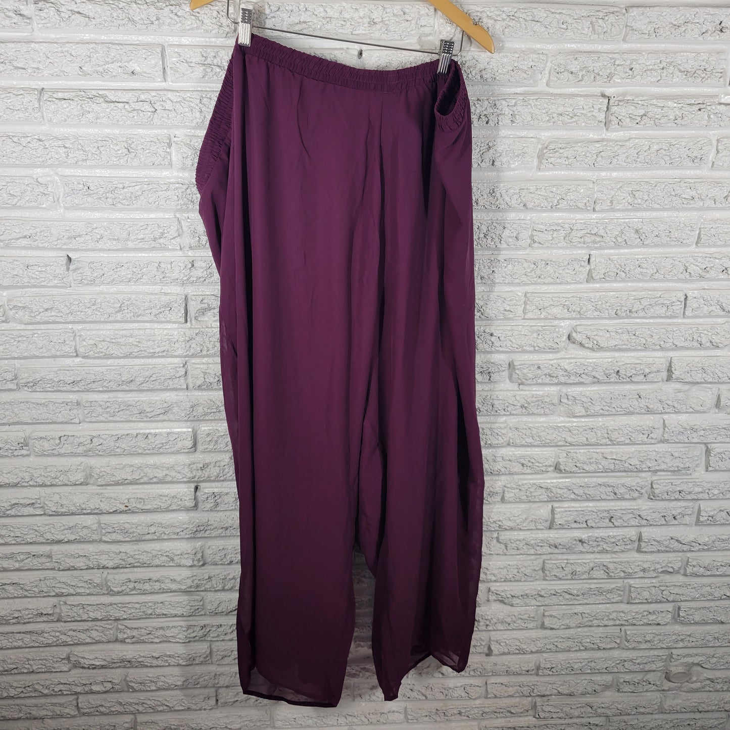 Roamans Plus 42W Pantsuit 3-Pc Purple Paisley Party Formal Travel Set SWE128E