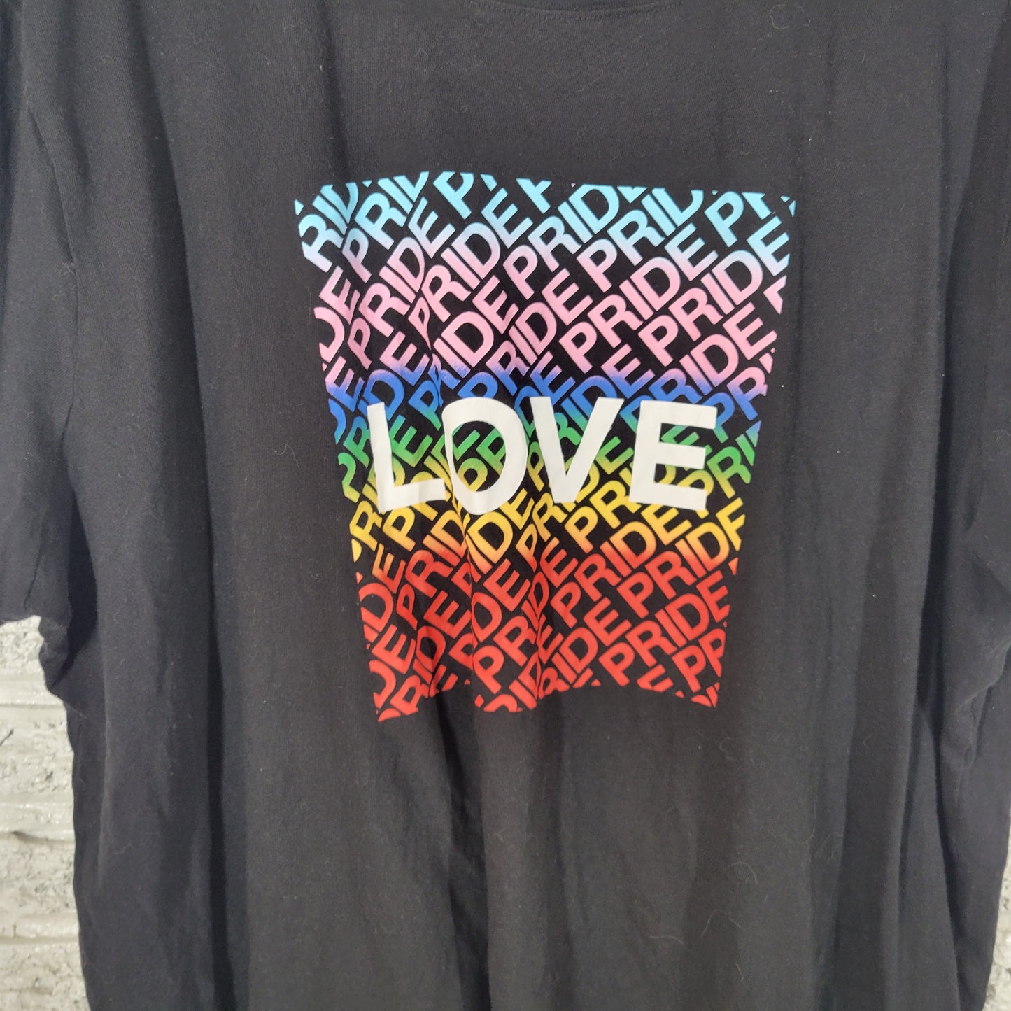 Simply Vera Wang Women XXL Tee Shirt Black LGBTQ Love Pride 100% Cotton NOV164E