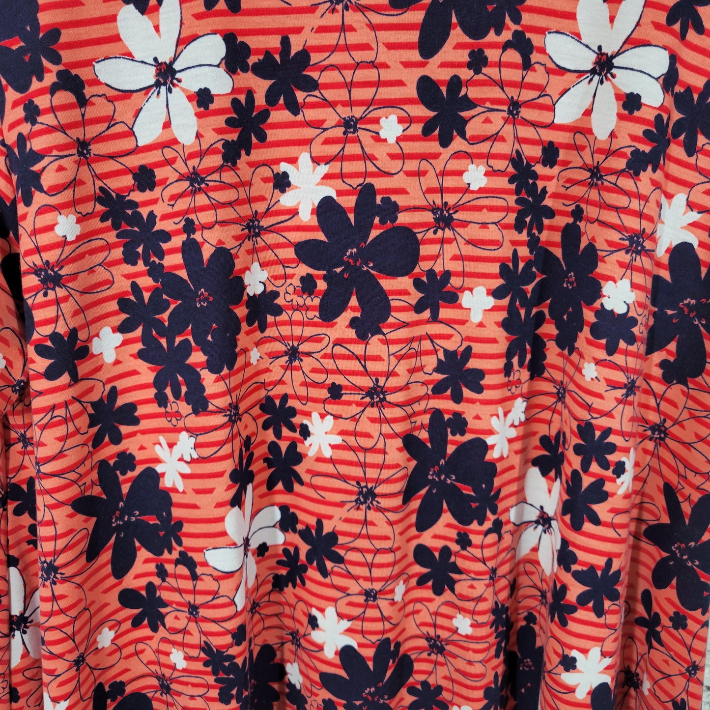LuLaRoe Women XL Dress Pink Blue Floral Asymmetric Knee Length USA FLO49E