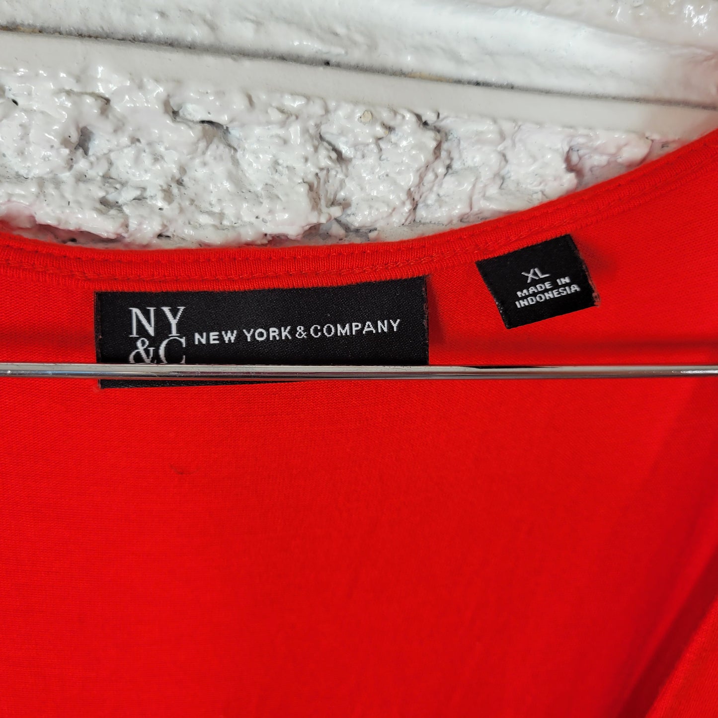 New York & Company Women XL Maxi Dress Red Tank Sleeveless Sheath Stretch RED35E