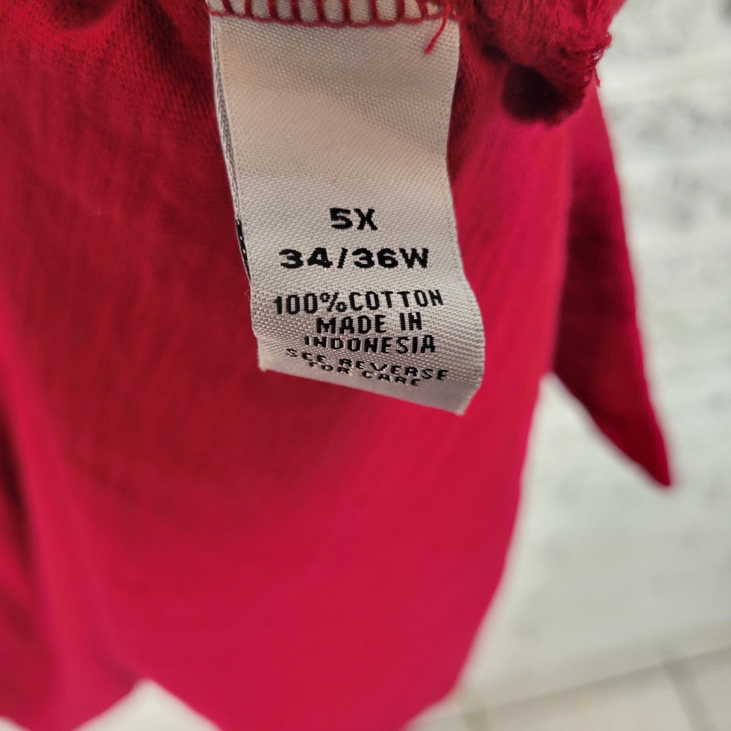 Catherines Easy Fit Women 5X Tee Tunic Red Crochet Trim Cotton RED26E