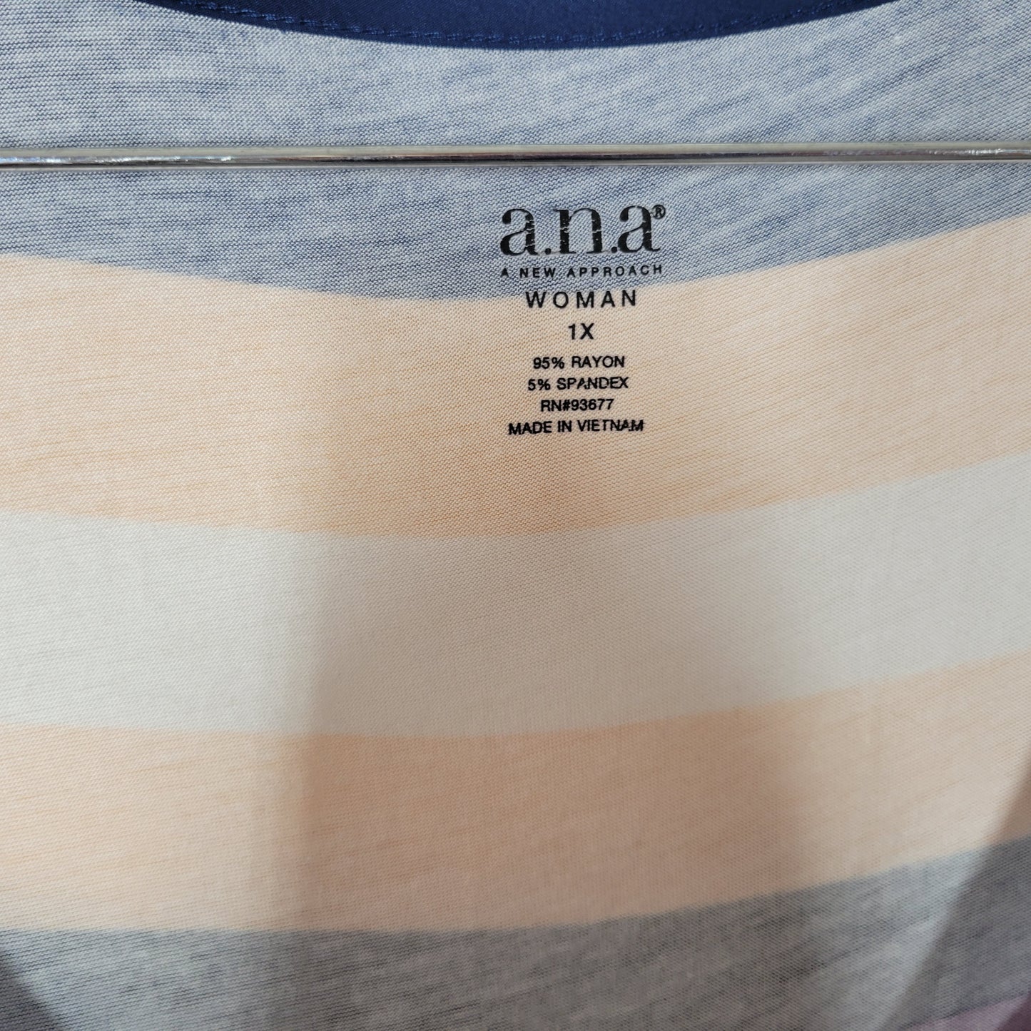 Ana A.n.a Women 1X Maxi Dress Multicolor Striped Sleeveless Stretch Tank STR146E