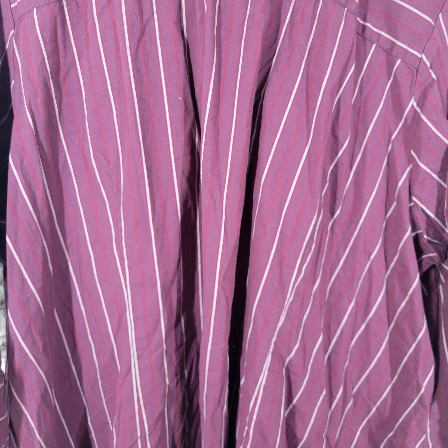 Avenue Signature Women 30/32 Top Purple White Striped Button 3/4 Sleeve STR40E