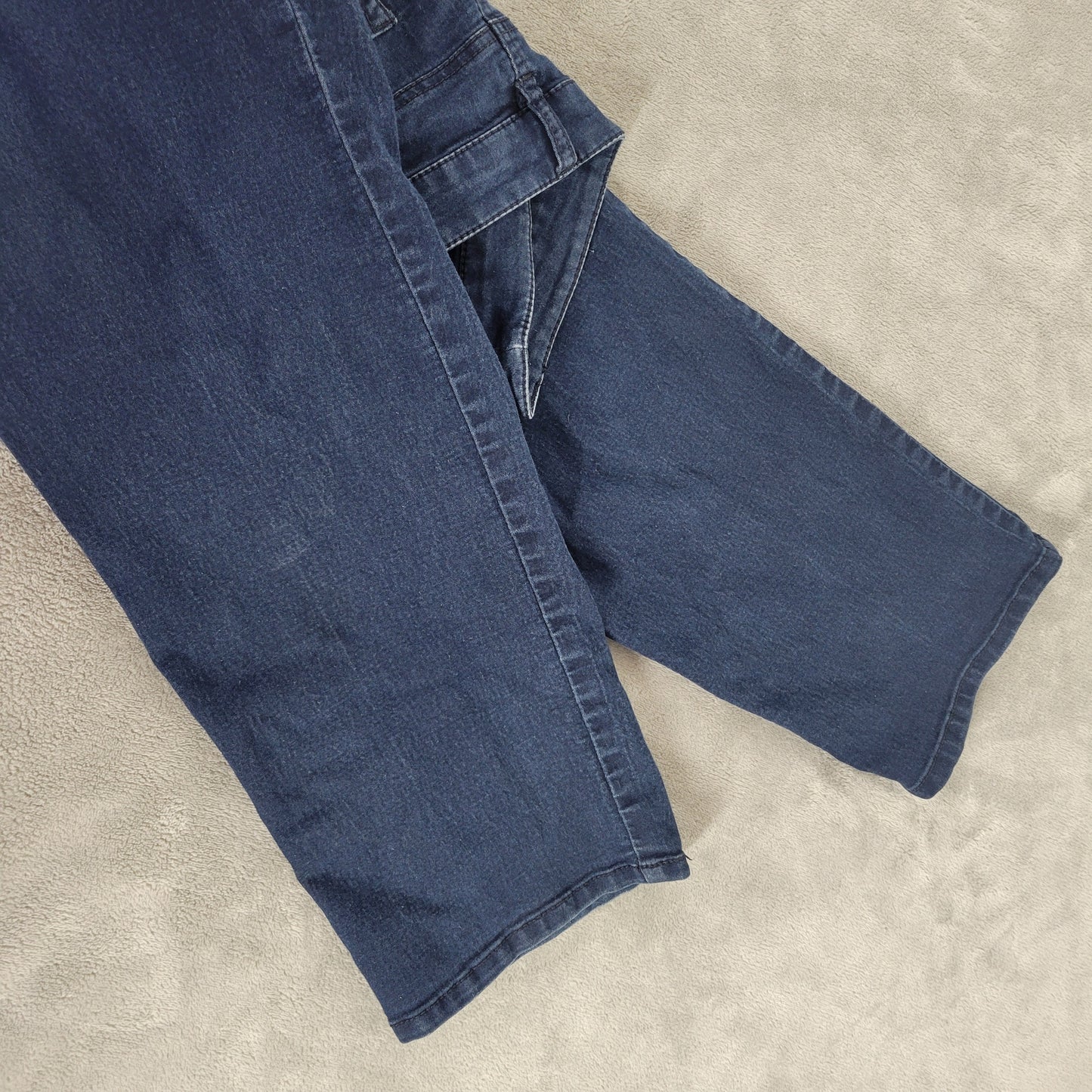 CJ Banks Jeans 20W Womens Plus Dark Wash Straight Elastic Waist Stretch SL111E