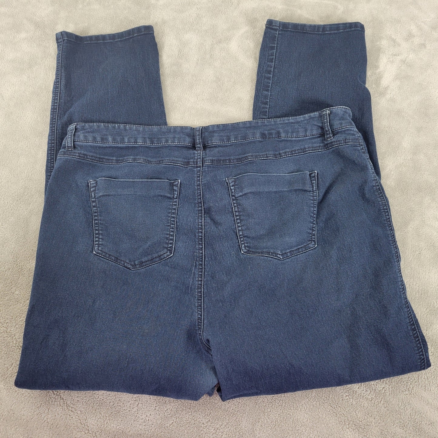 CJ Banks Jeans 20W Womens Plus Dark Wash Straight Elastic Waist Stretch SL111E