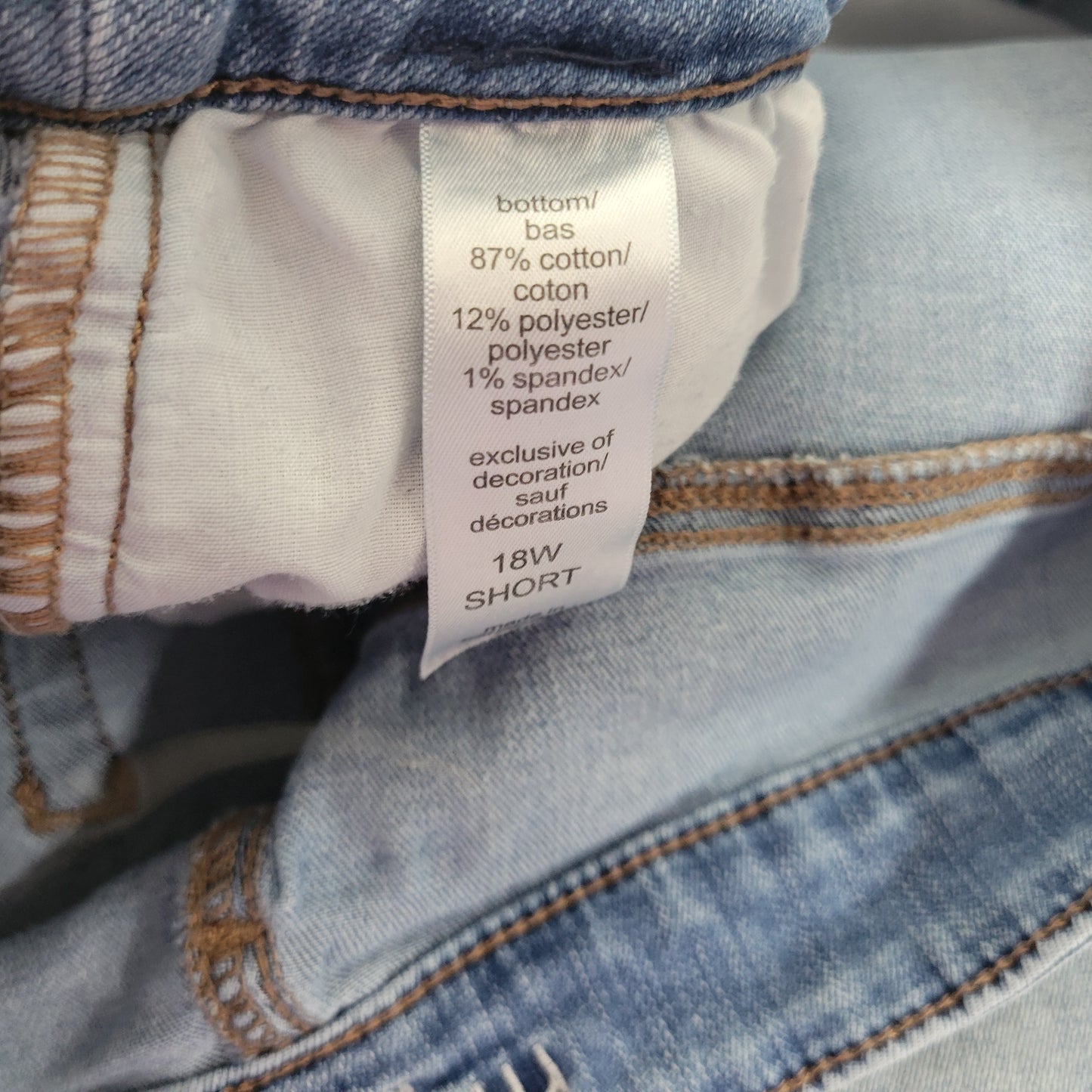 Maurices Jeans 18W Short Womens Plus Medium Wash Straight Leg Stretch SL110E