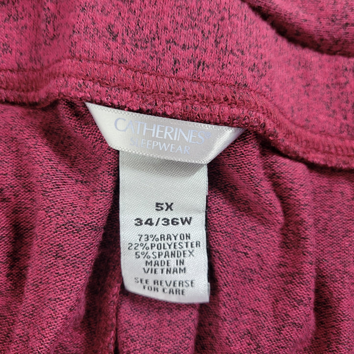 Catherines Women 5X Pajama Pants Purple Lounge Sleepwear Solid Rayon PUR40E