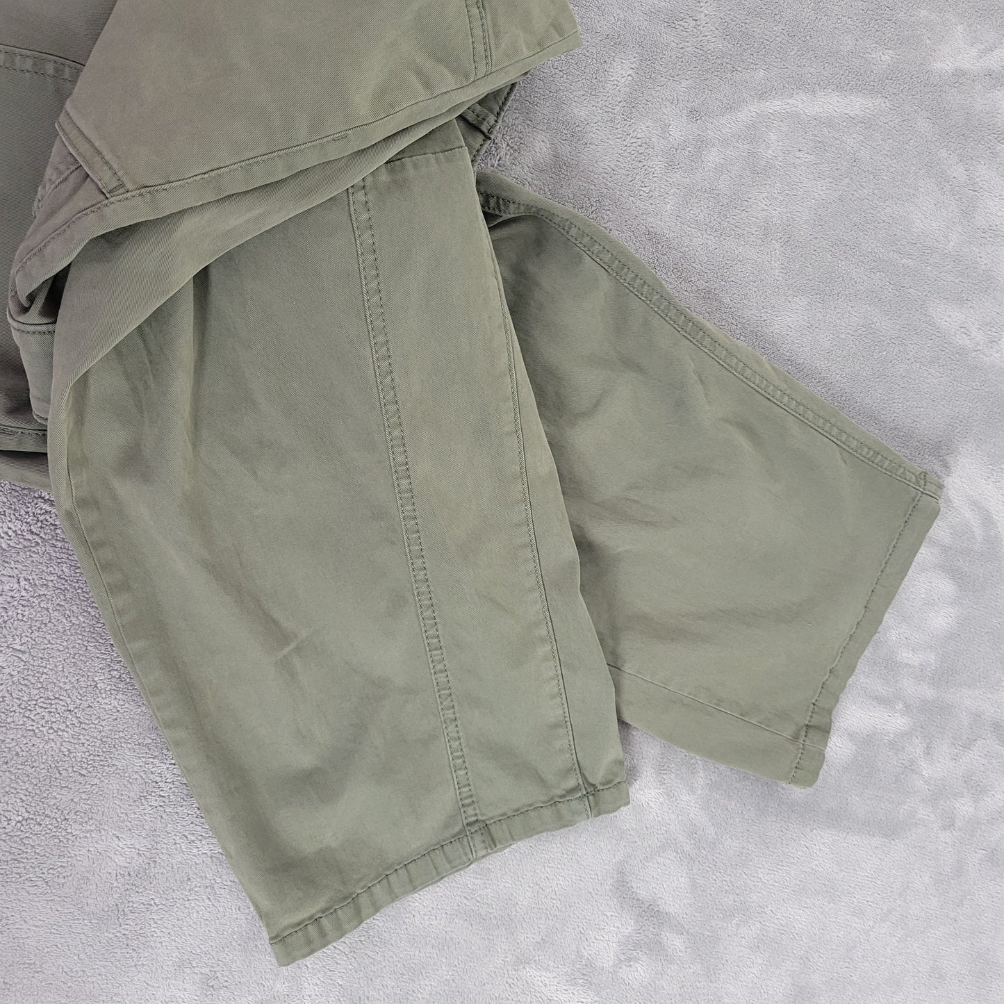 Sonoma Women 22W Pants Green Solid Straight Leg Cotton Blend Stretch GRE22E