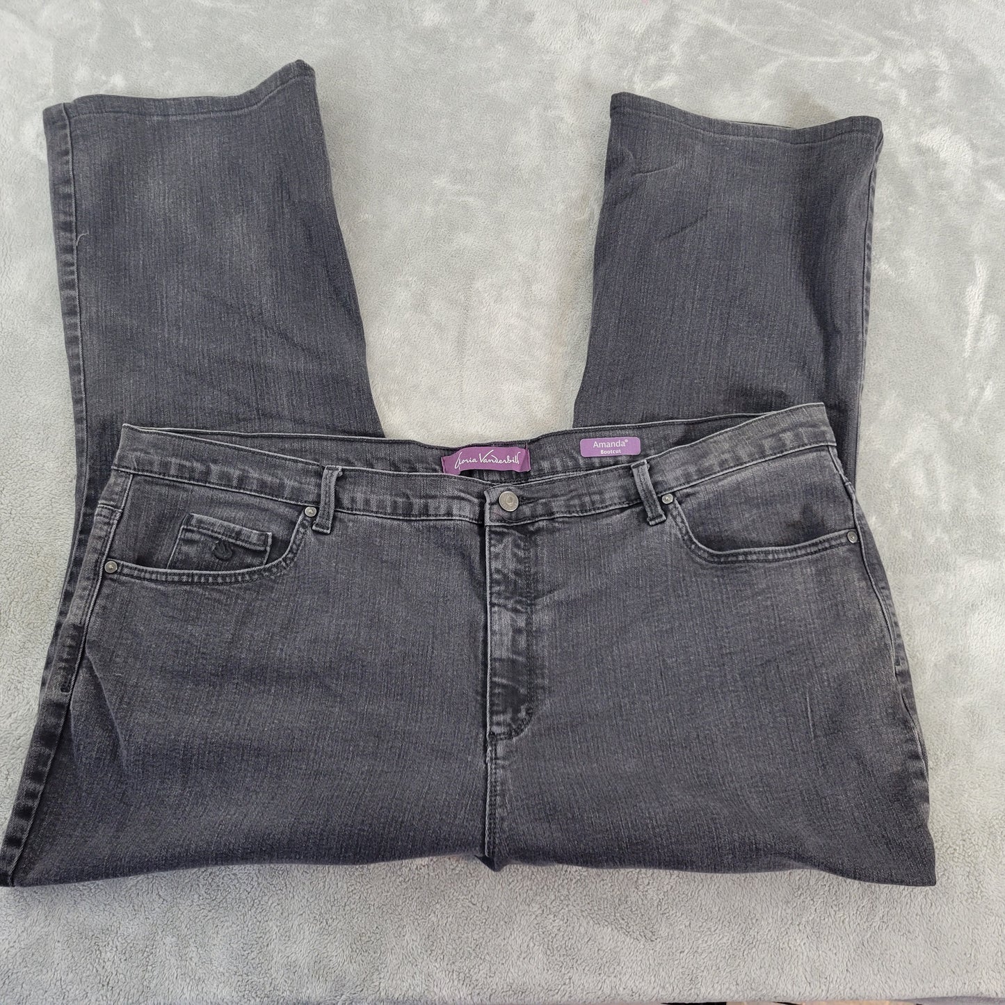 Gloria Vanderbilt Amanda Jeans 24W Plus Black Cropped Bootcut BOO2E