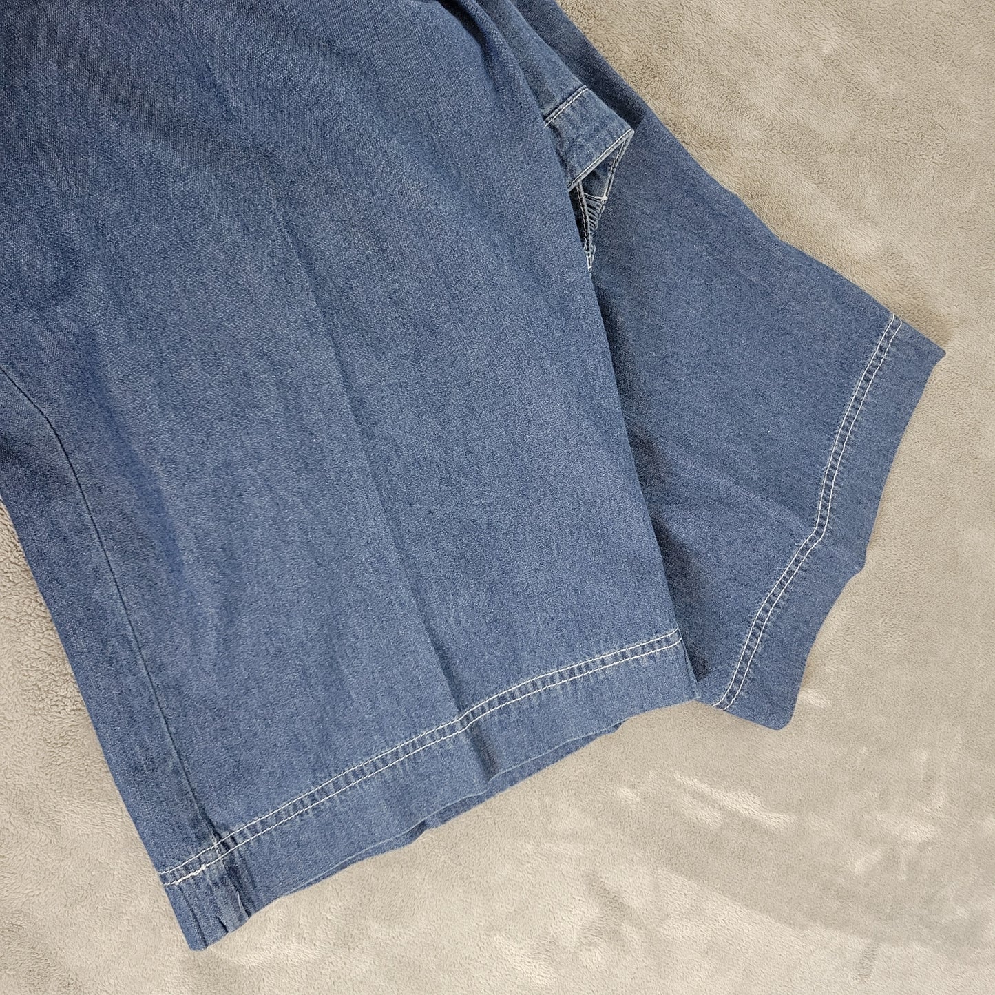 Ellos Jeans 22W Plus Medium Blue Capri Elastic Waist 100% Cotton CAP16E