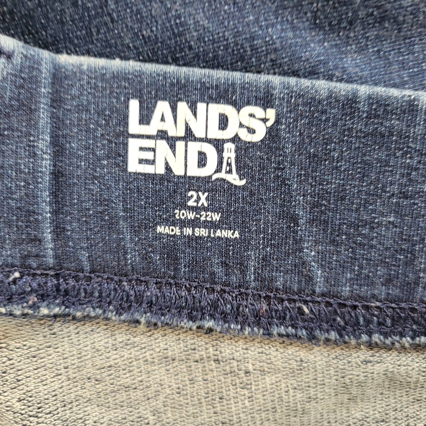 Lands' End Jeans 2X Plus Dark Blue Wash Pull On Elastic Waist Starfish SL113E