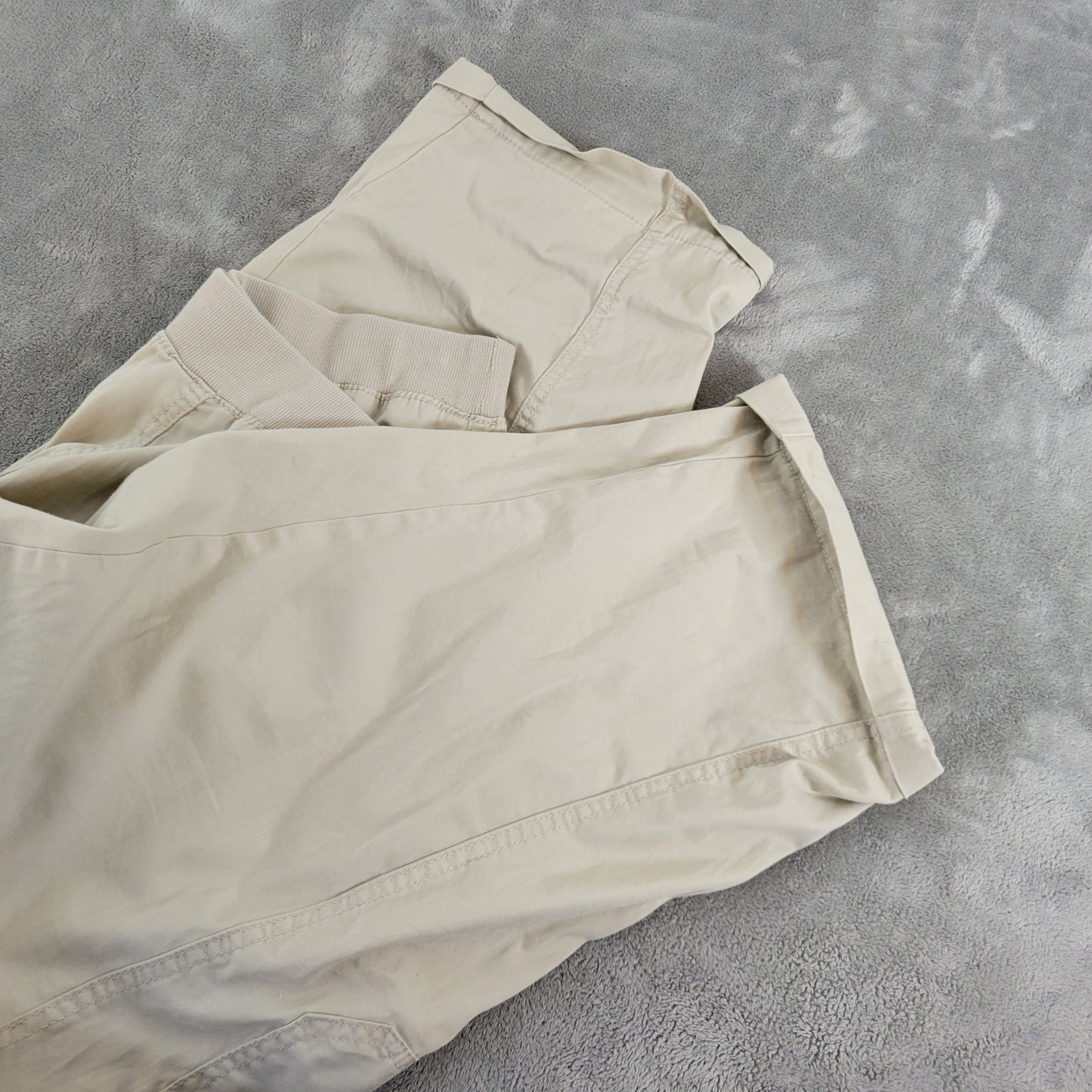 Style & Co Women XXL Beige Cargo Capri Pants Elastic Waist Cuffed Hem CAP2E