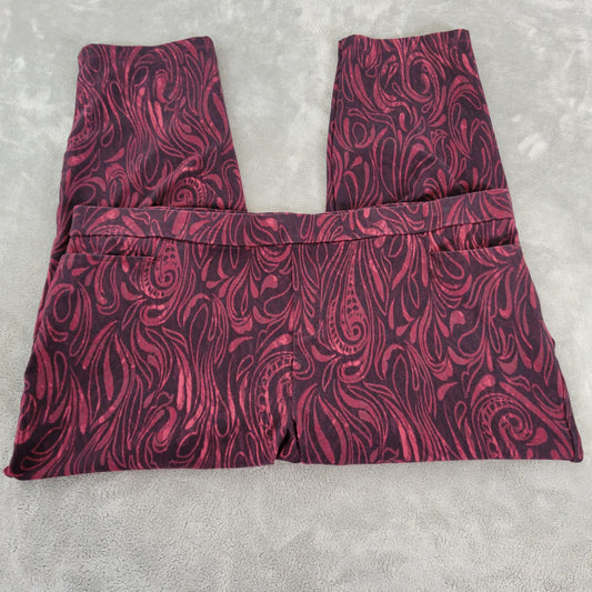 Susan Graver Weekend Plus 2XP Paisley Capri Pants Elastic Waist Pull On PAI59E