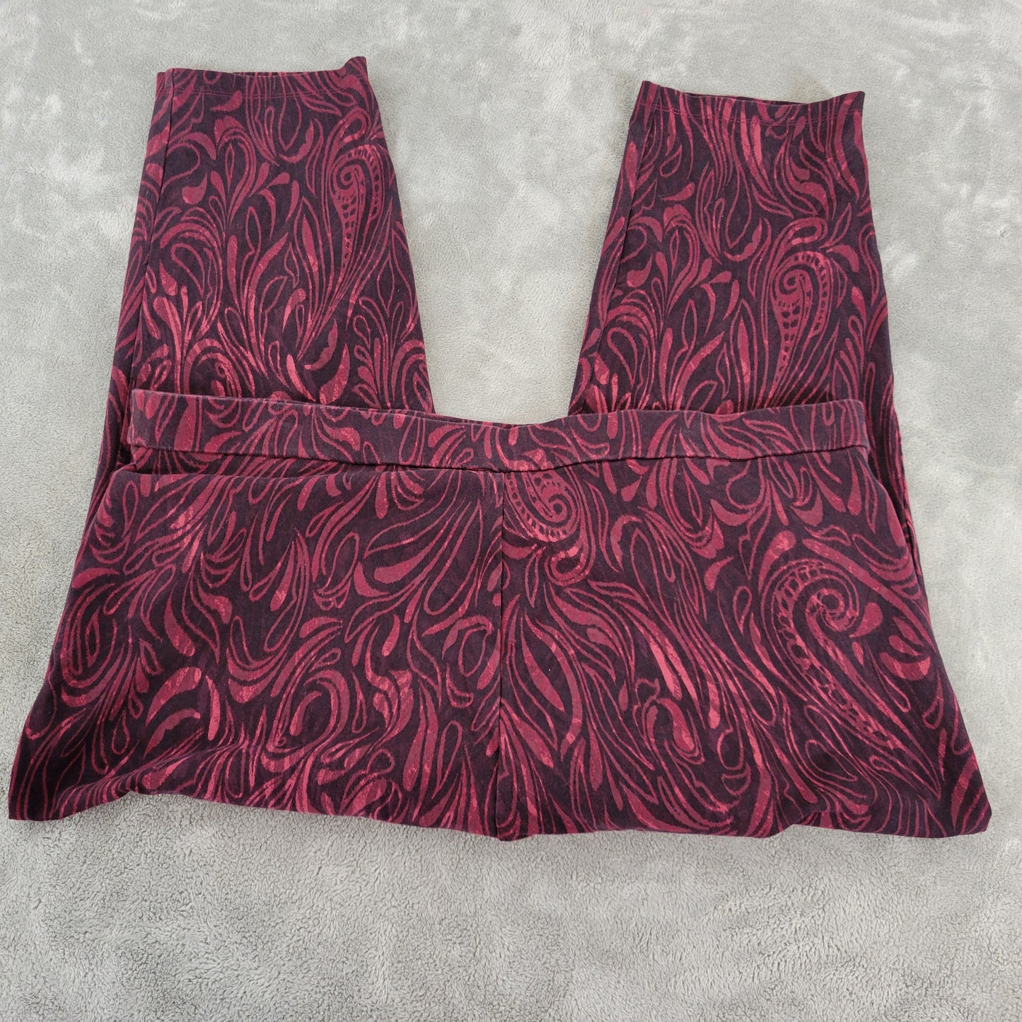 Susan Graver Weekend Plus 2XP Paisley Capri Pants Elastic Waist Pull On PAI59E