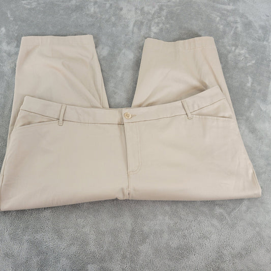 St. John's Bay Plus 24W Beige Capri Pants 44 Waist Straight Leg Stretch D12E