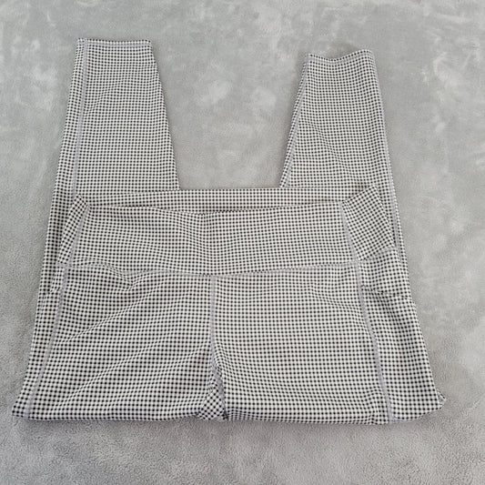 Gap Fit Sky High Women XXL Gingham Check Leggings Pockets Cropped Yoga PLA31E