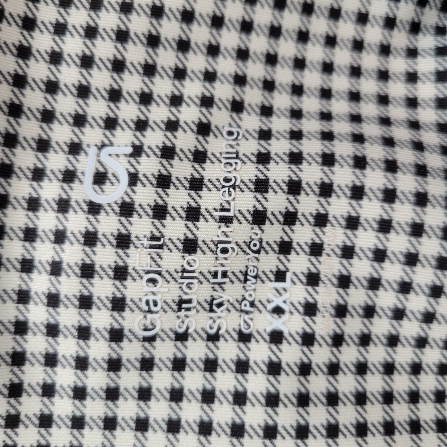 Gap Fit Sky High Women XXL Gingham Check Leggings Pockets Cropped Yoga PLA31E
