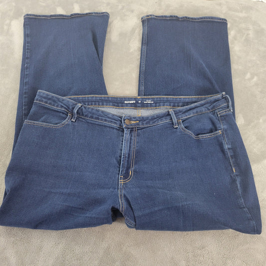 Old Navy Wow Women Plus 22 Wide Leg Jeans Dark Blue Wash Denim SL107E