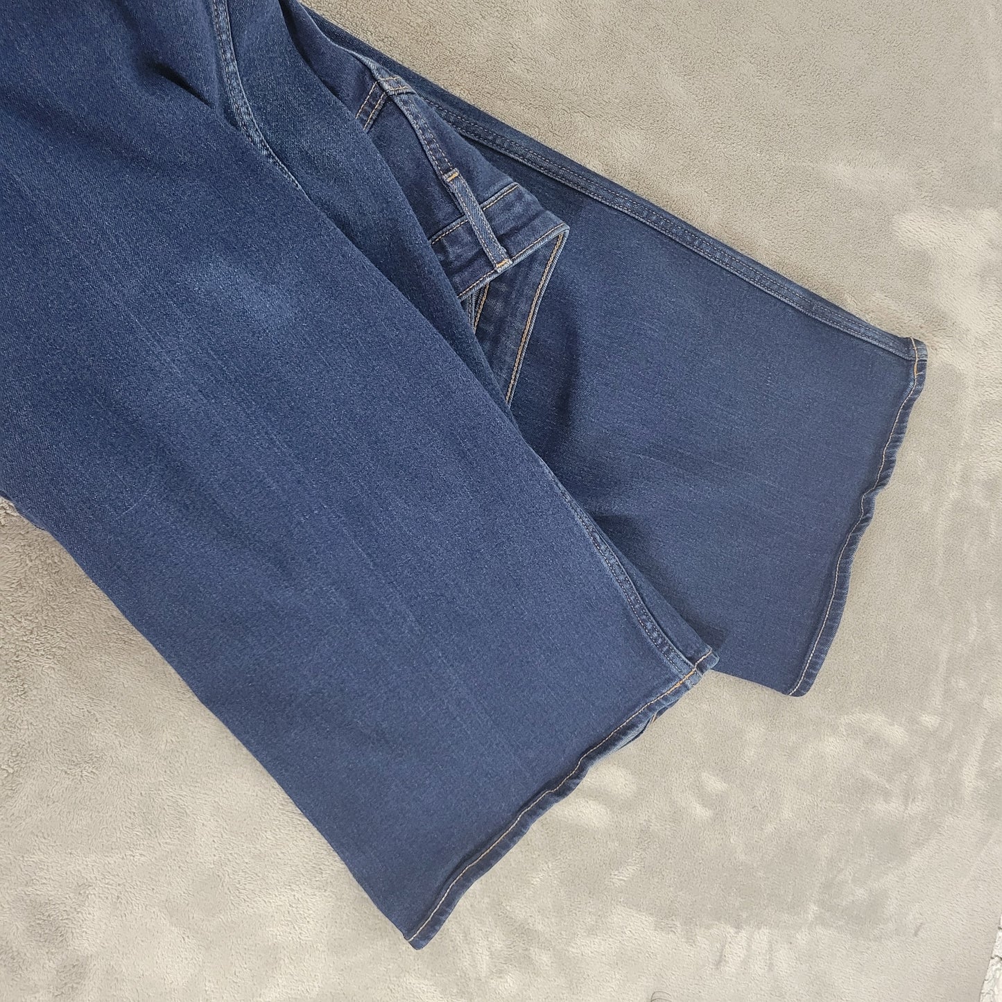 Old Navy Wow Women Plus 22 Wide Leg Jeans Dark Blue Wash Denim SL107E