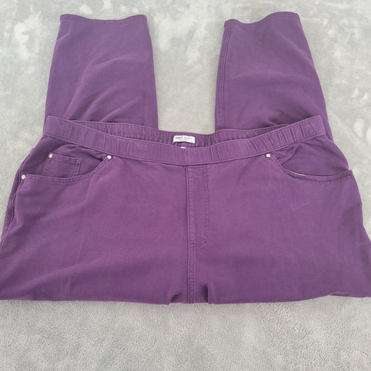 Catherines Plus Size 3XWP Petite Jeans Purple Cropped Knit Cotton Denim SL102E