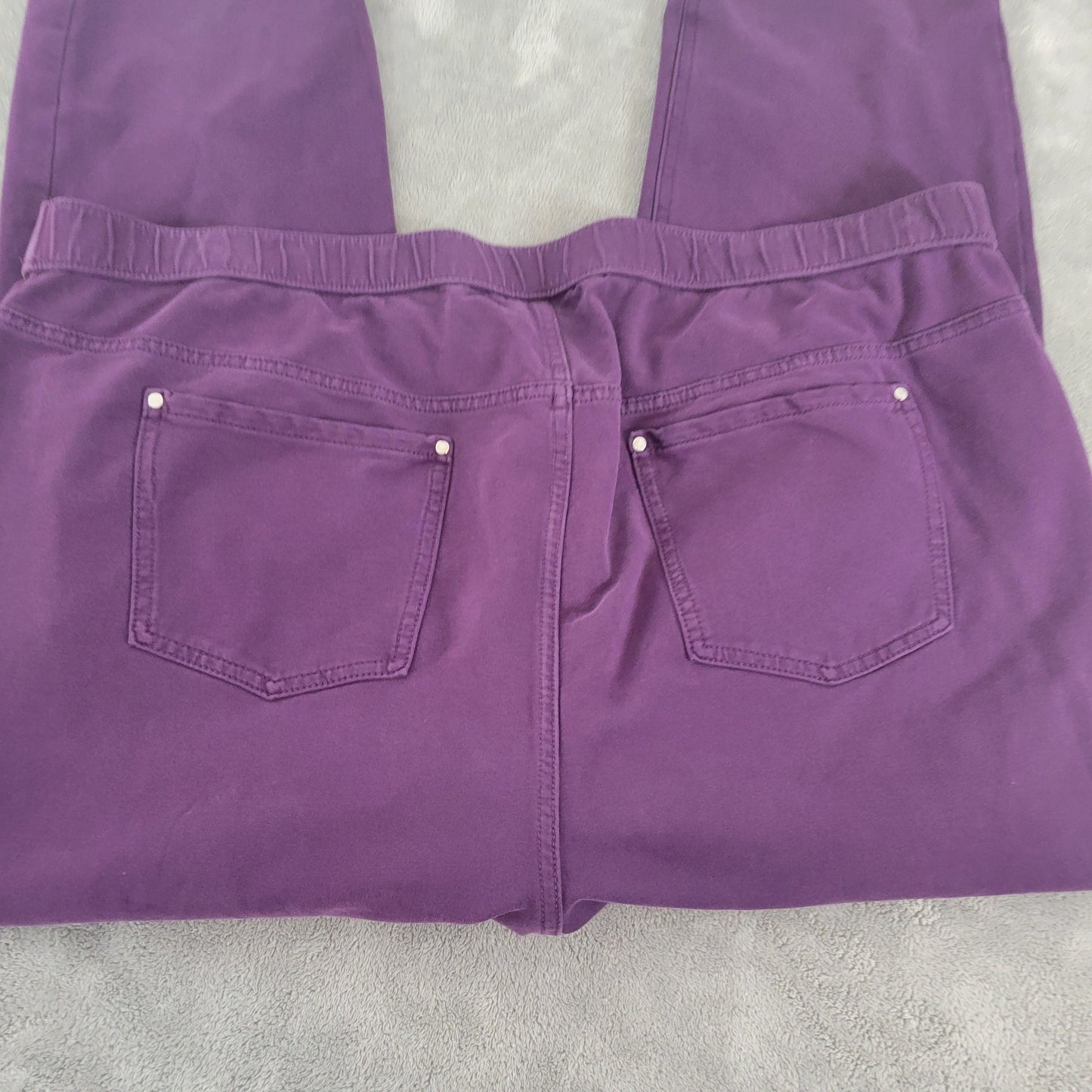 Catherines Plus Size 3XWP Petite Jeans Purple Cropped Knit Cotton Denim SL102E