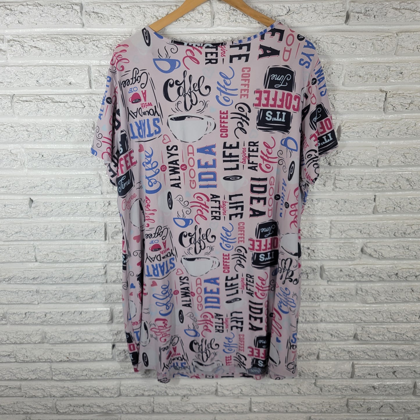 Secret Treasures Women L XL Coffee Pajama Top Nightgown Sleepwear V-Neck NOV23XE