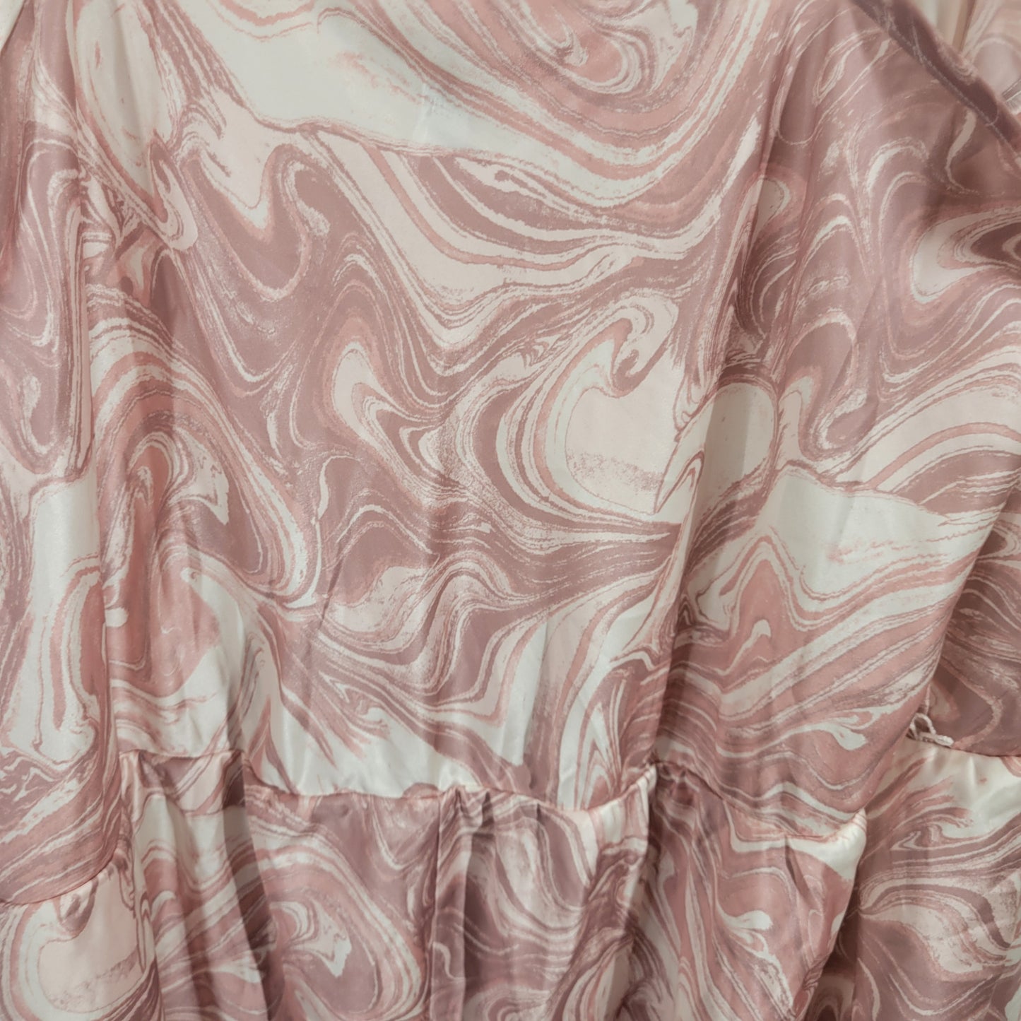 Adore Me Pajama Romper 4X Plus Pink White Swirl Sleepwear V-Neck WAT11E