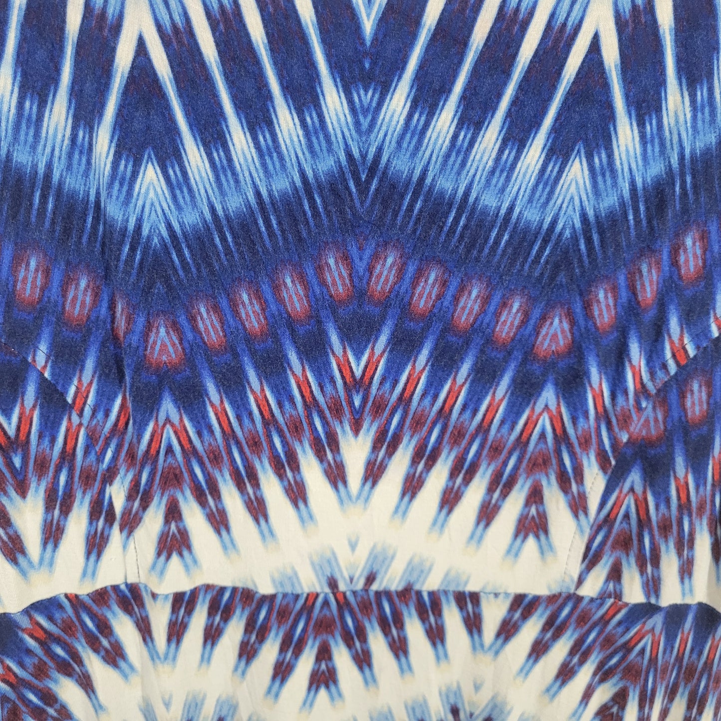 ANA Women XL Blue Red Watercolor Geometric Tank Sheath Dress Stretch WAT7E