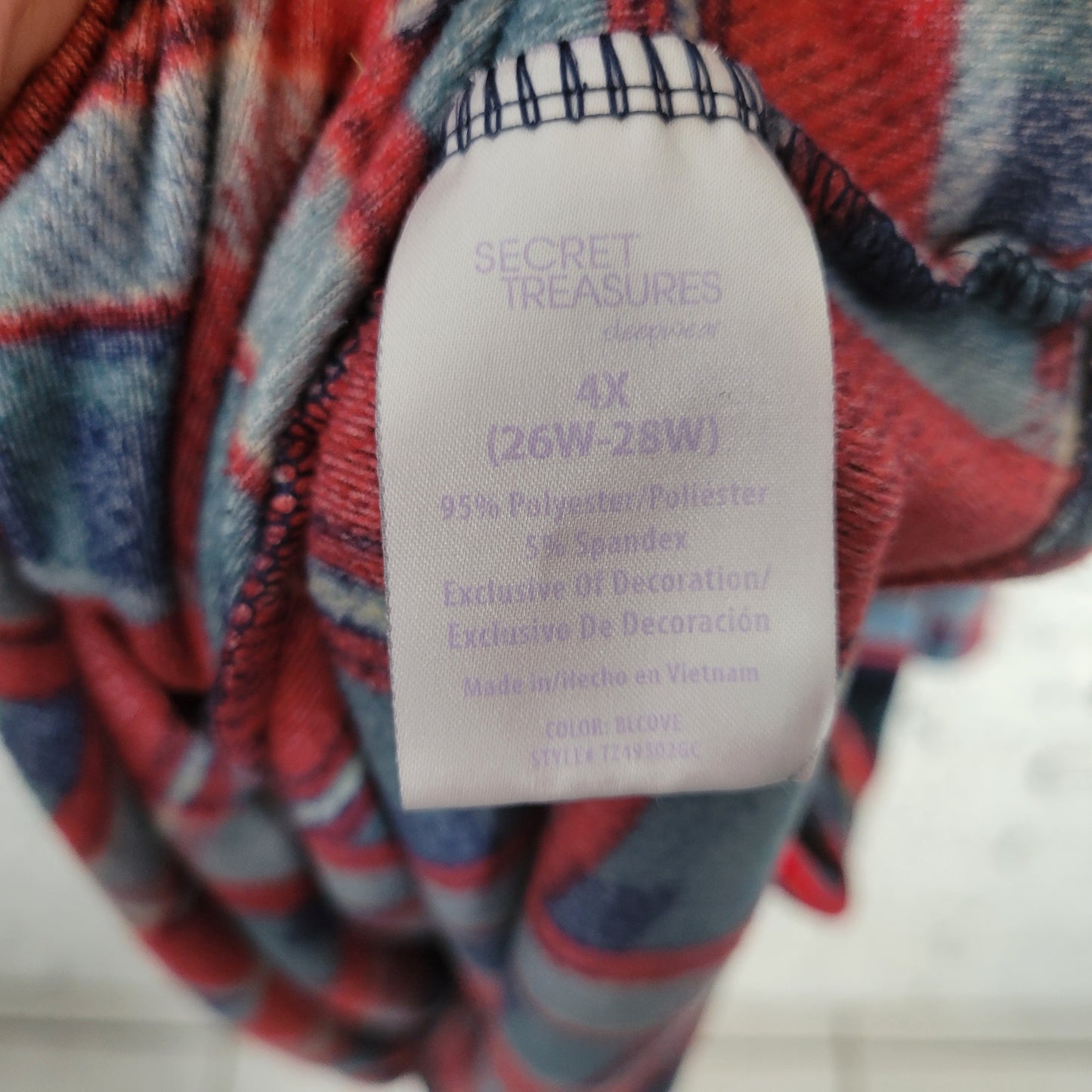 Secret Treasures Nightgown 4X Plus Plaid Flannel Robe Long Sleeve Red SWE99E