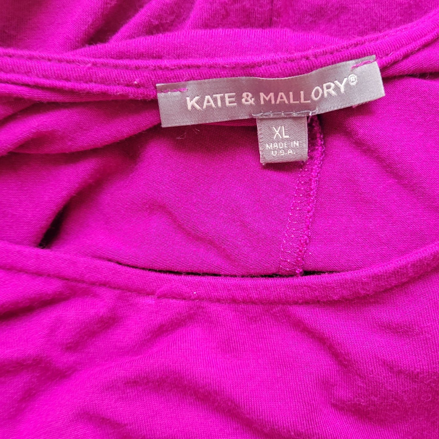 Kate & Mallory Women XL Purple Asymmetric Tunic 3/4 Sleeve Shoulder Zip PUR47E