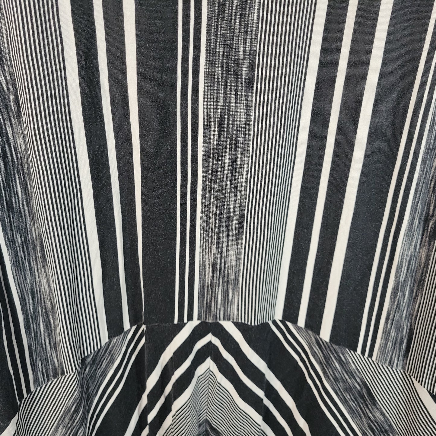 Avenue Womens Size 18 20 Tunic Dress Black White Striped 3/4 Sleeve STR7E