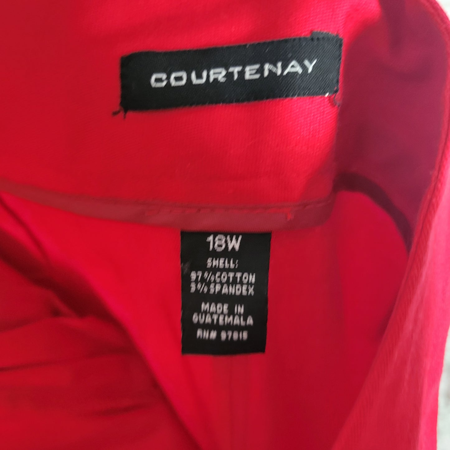 Courtenay Womens Size 18W Skirt Red Pencil Knee Length Cotton Straight RED53E