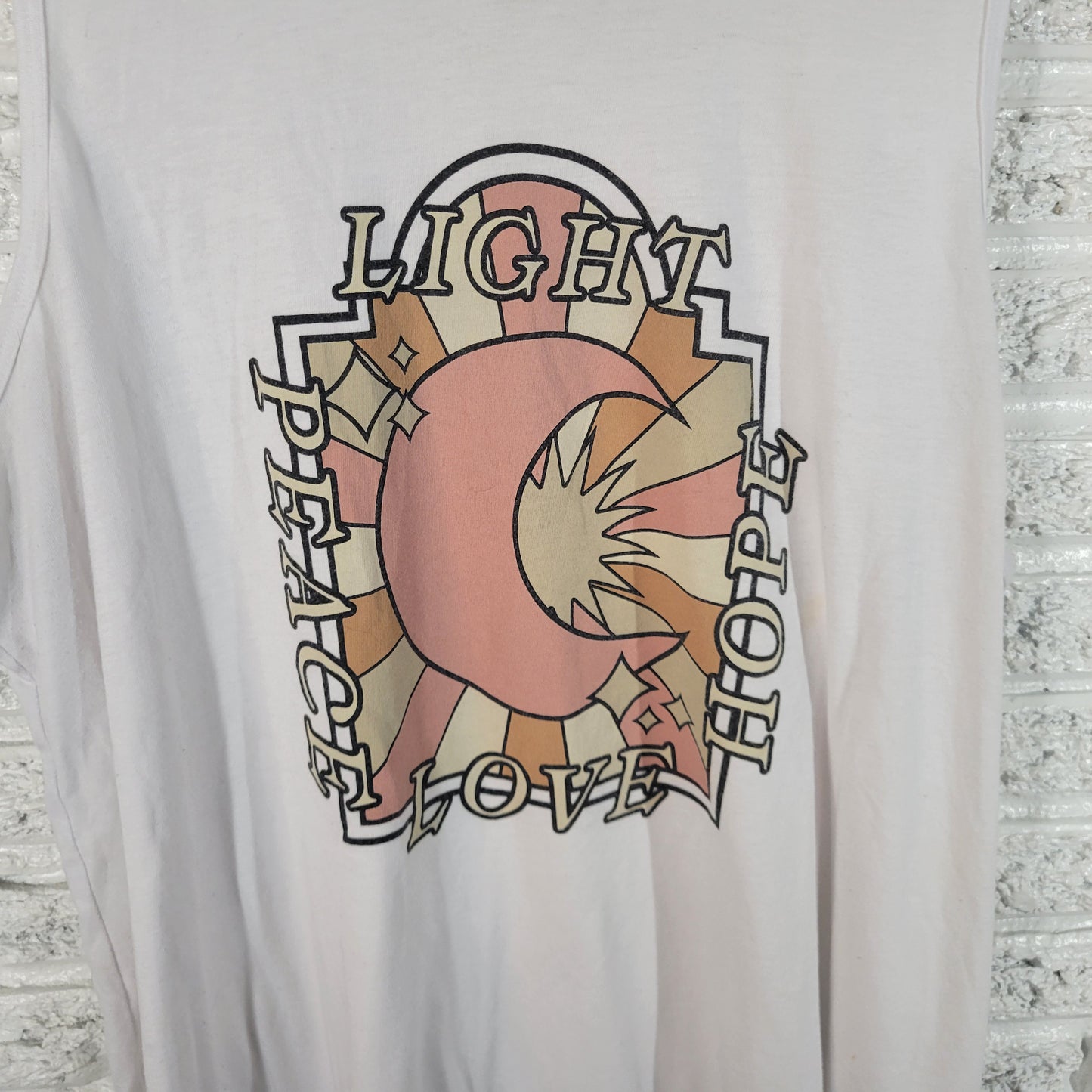 Torrid Womens 3X Tank Top White Graphic Peace Love Hope Plus Sleeveless NOV80E