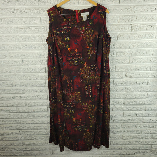 Anna Maxwell Womens Dress 22WP Petite Paisley Floral Shift Sleeveless Zip PAI64E